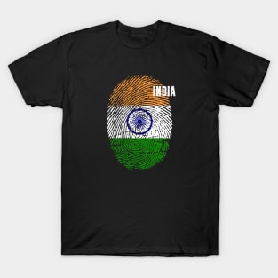 India Flag Fingerprint My Story DNA Indian T-Shirt